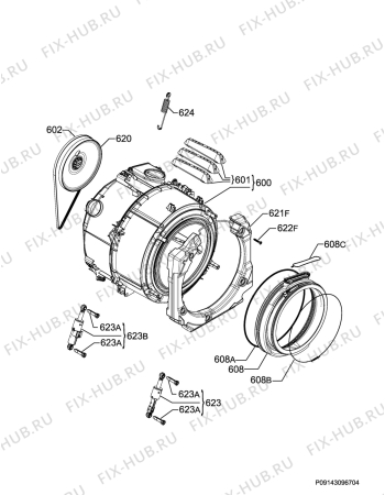 Взрыв-схема стиральной машины Electrolux EW8W7861E8 - Схема узла Functional parts 267